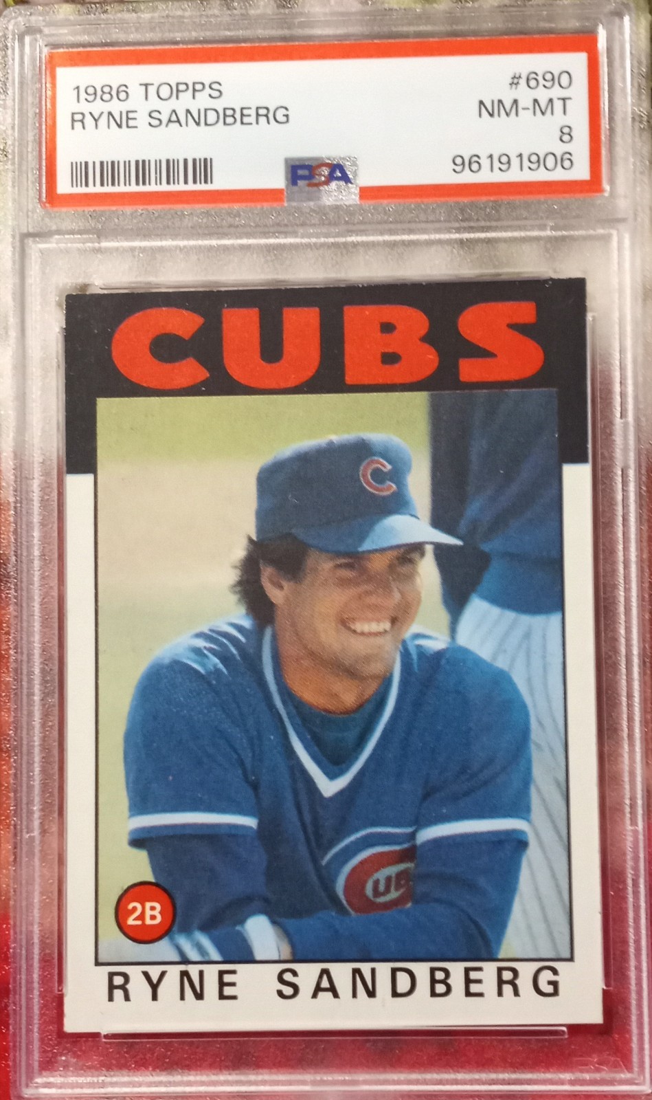 Topps Baseball 1986 Ryne Sandberg #690 PSA NM-MT 8 L@@K!