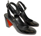 Christian Louboutin Pumps Miss Sab Slingback Shoes Block Heels Sz 39