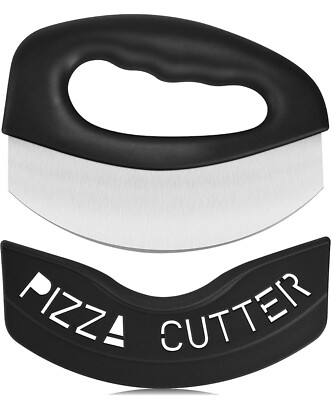 Urbanstrive Pizza Cutter, Stainless Steel Blade with Cover, Black