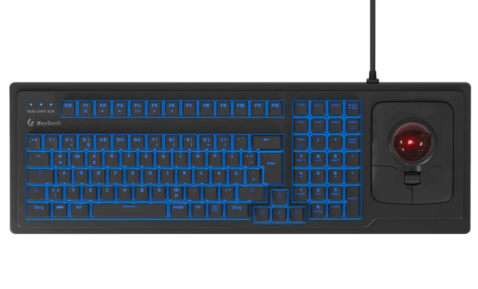 KeySonic KSK-8202ELU-T USB Trackball Qwerty UK Layout Full Size 61103 B-Ware