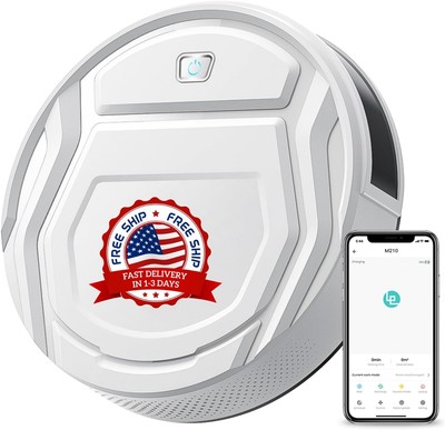 Robot Aspirador, Sin Enredos, Fuerte Succión, Bajo Ruido,Control Wi-Fi/App/Alexa