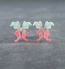 Blue  Pink Butterfly Resin Stud Earrings Stainless Steel Post  Butterfly Back