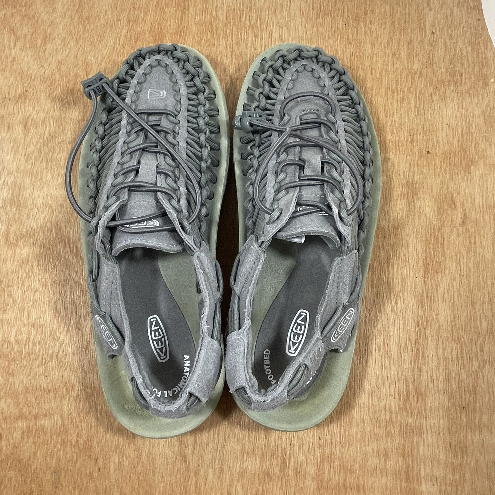 Sandali Keen Uneek da uomo taglia 7 grigi in corda elastica escursionismo acqua slingback