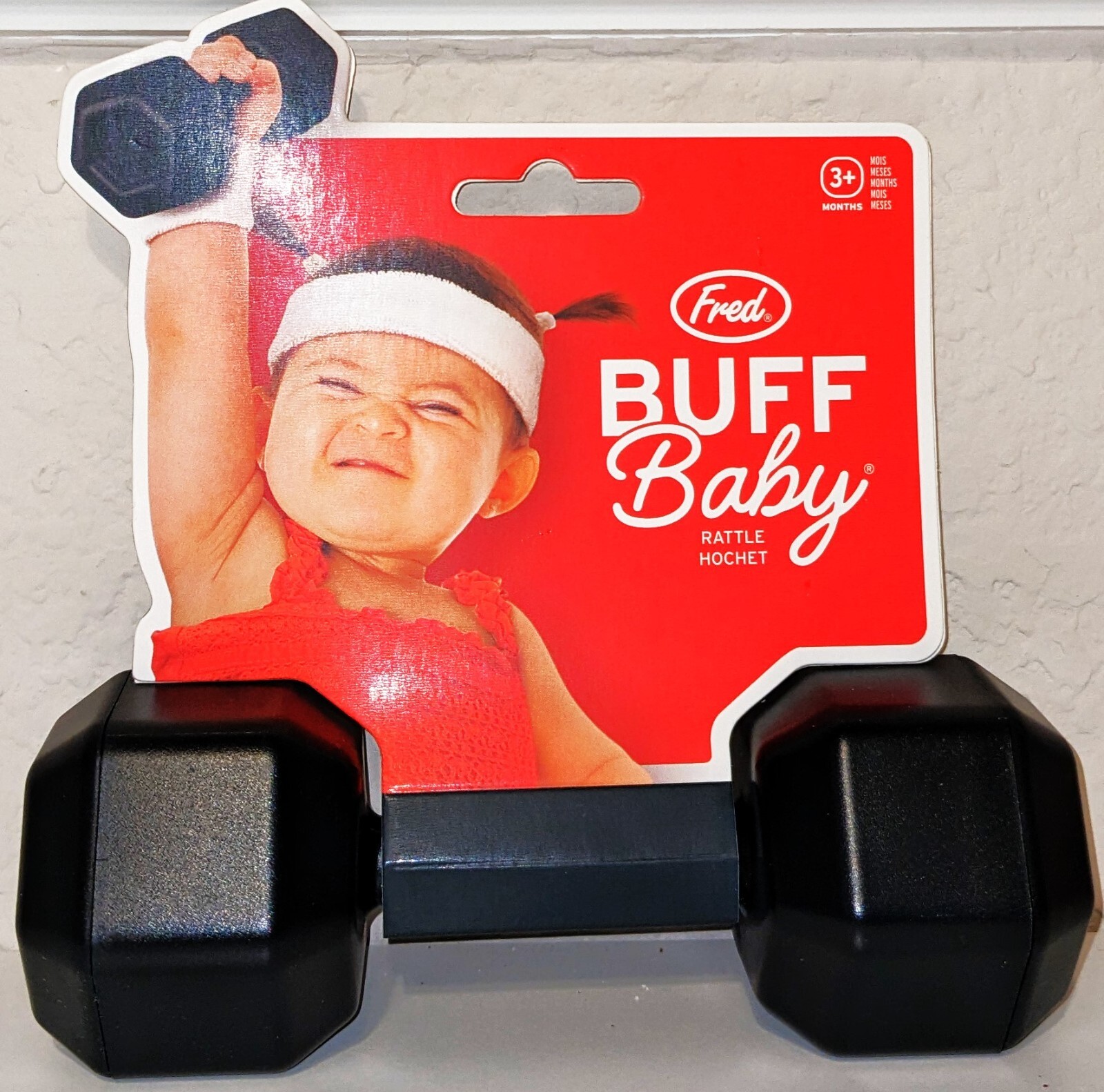 Fred & Friends Buff Baby Dumbbell Rattle Model 24487775 728987023545 eBay