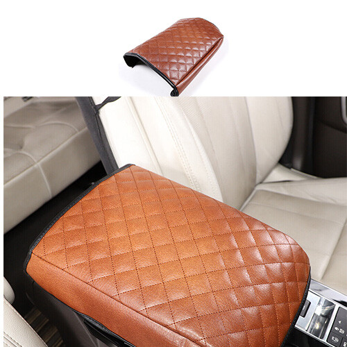 Land Rover Discovery Brown Leather Center Console Armrest Cover 2017-2023