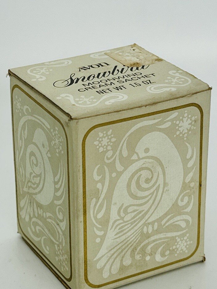 Vintage Avon Snowbird Moonwind Cream Sachet With Box Old Stock1973/74