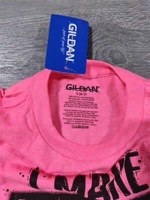 Boys Small 6-7 Pink Shirt Make Pink Look Cool Fun Novelty Short