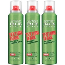 GARNIER Fructis Style Texture Tease Dry Touch Finishing Spray 3.8oz 3PACK