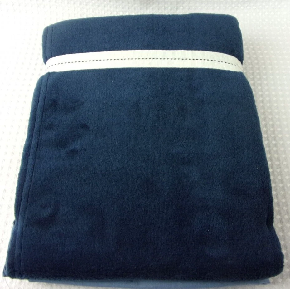 Manta polar NoJo Nantucket Adventure azul marino con borde azul cambray Lovey nueva con etiquetas Foto 4 de 4