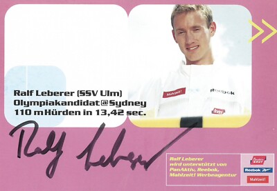 ORIGINAL unterschriebene Autogrammkarte RALF LEBERER Sydney 2000 DEUTSCHLAND