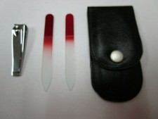 3-Pc Luxury Czech German Manicure Set in German Made Case Red