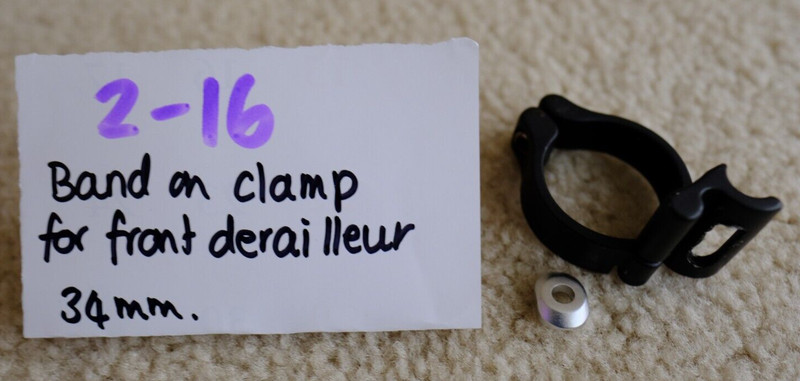 band on clamp for front derailleur 34mm band - black