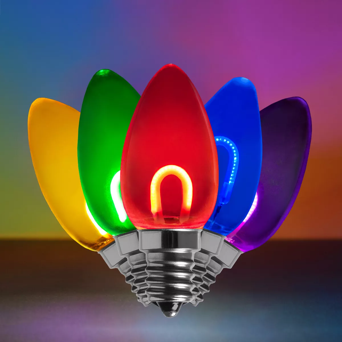 C7 Shatterproof LED Edison Filament Vintage Christmas Light Bulbs 5 Pack