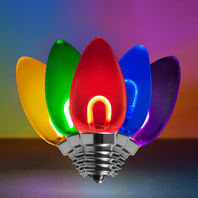 C7 Shatterproof LED Edison Filament Vintage Christmas Light Bulbs, 5 Pack
