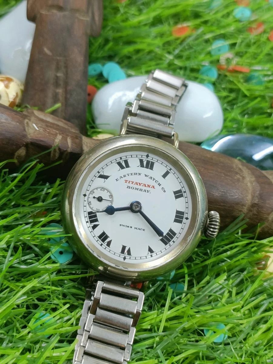 AUTHENTIC EASTERN WATCH CO. TITAYANA BOMBAY SWISS MEN S MINT SIDE SECONDS RETRO
