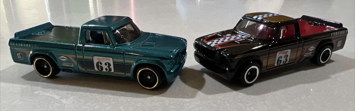 NEW 2023 Hot Wheels 63 Studebaker Champ Racing Truck TEAL BLACK