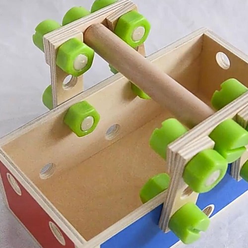 Kinder Holz Schrauben Spielzeug Kinder Werkzeug Set Holz Werkzeug Box - Bild 12 von 12