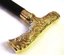 Designer Head Victorian Brass Designer Handle Wooden Walking Stick Cane 36" Gift