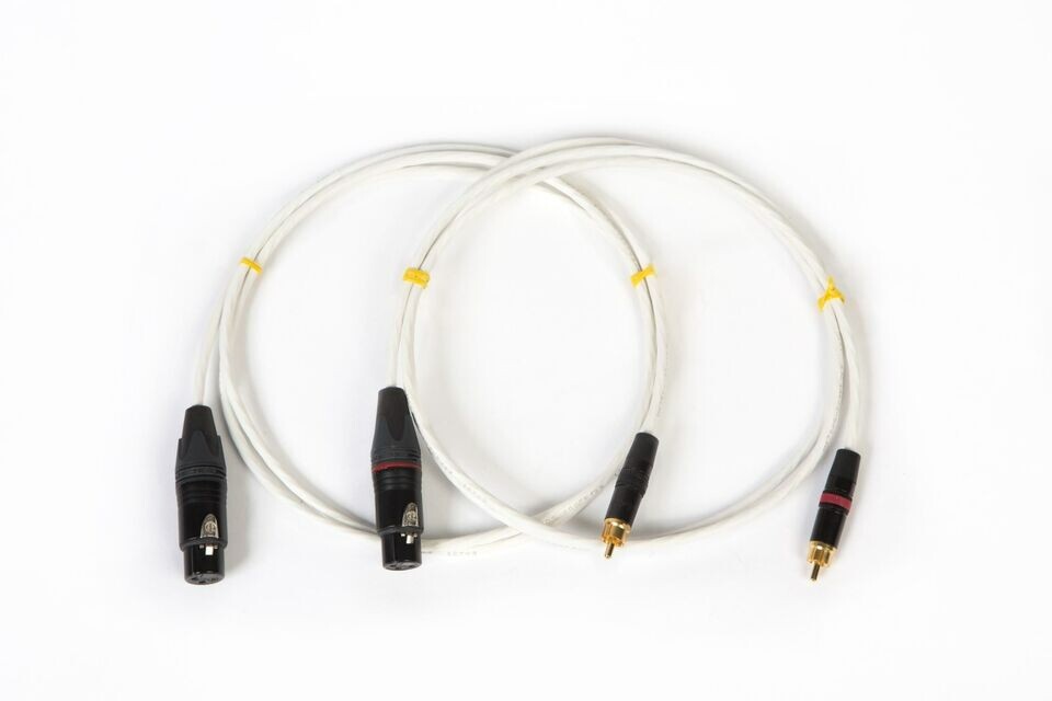 SILVER PLATED MIL-SPEC RCA TO BALANCED XLR FEMALE INTERCONNECT CABLE.