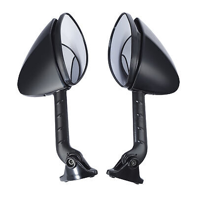 Smoke & Mirrors V1  黒 Kawasaki 70's Style Black Mirror Set - Short Stem - 10mm