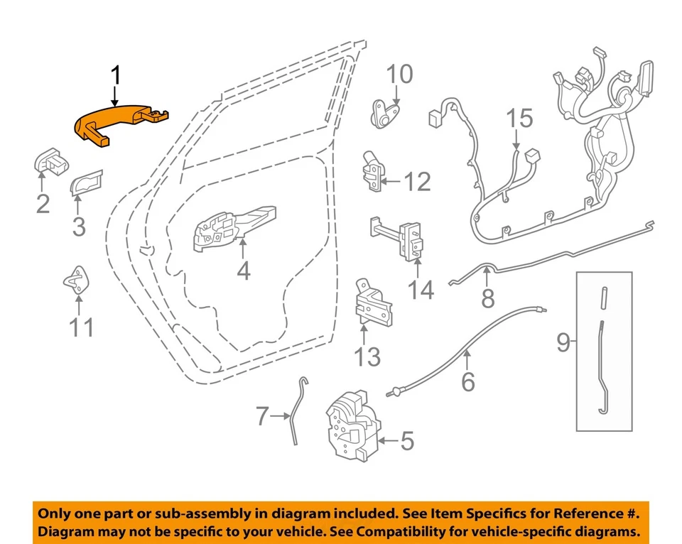 Used Rear Exterior Door Handle fits: 2013 Buick Verano handle only rear LTZ w/ex - Изображение 3 из 4
