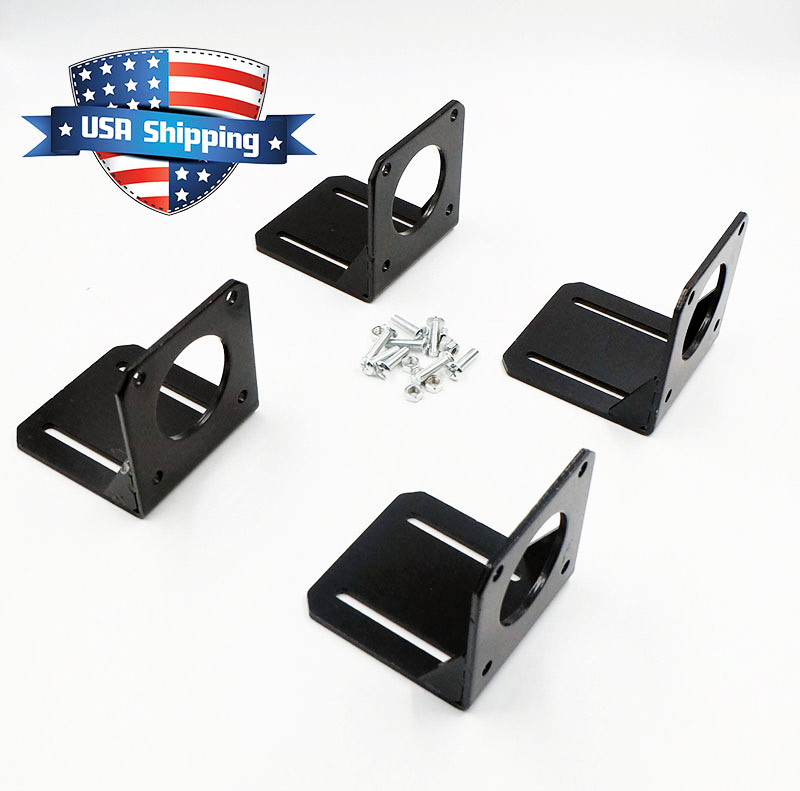 4pcs Nema 23 57mm Stepper Motor Mount Steel Alloy Mounting Bracket with Screws