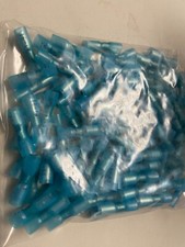 100 BLUE Heat Shrink FEMale BULLET Crimp Connectors AWG 16-14
