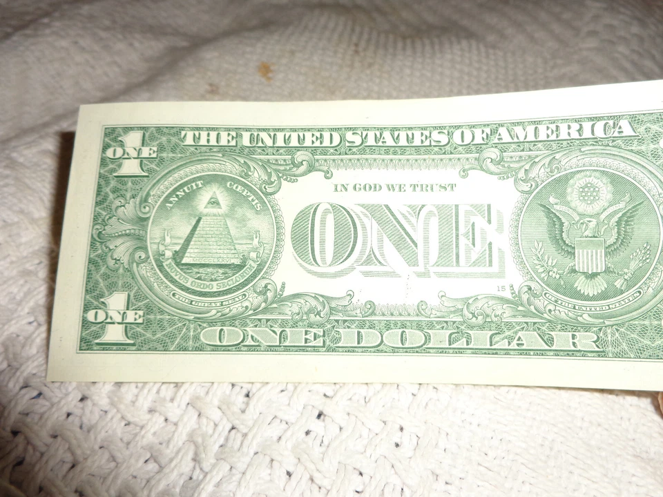 birthday/anniversary note $1.00 bill D 66-9-6-2017A and excess ink down low - Image 2 of 2