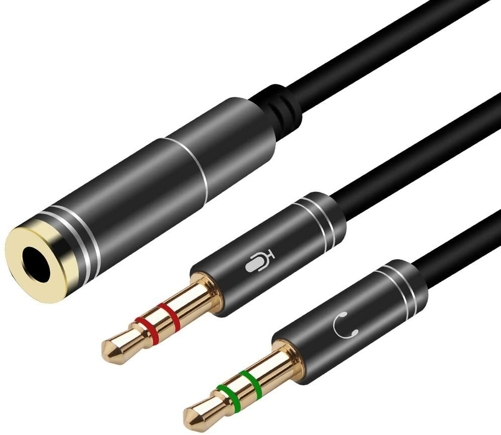Headphone Y Splitter For Computer Female to Male Headset PC  Laptop