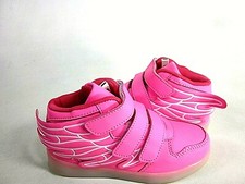 Ukris LED Light up Shoes USB Flashing Sneakers Kids Pink US Size 12.5 M, Eur 31