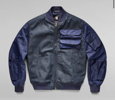 G-Star Raw Men's Chest Pocket PM Bomber Jacket Blue $290 New