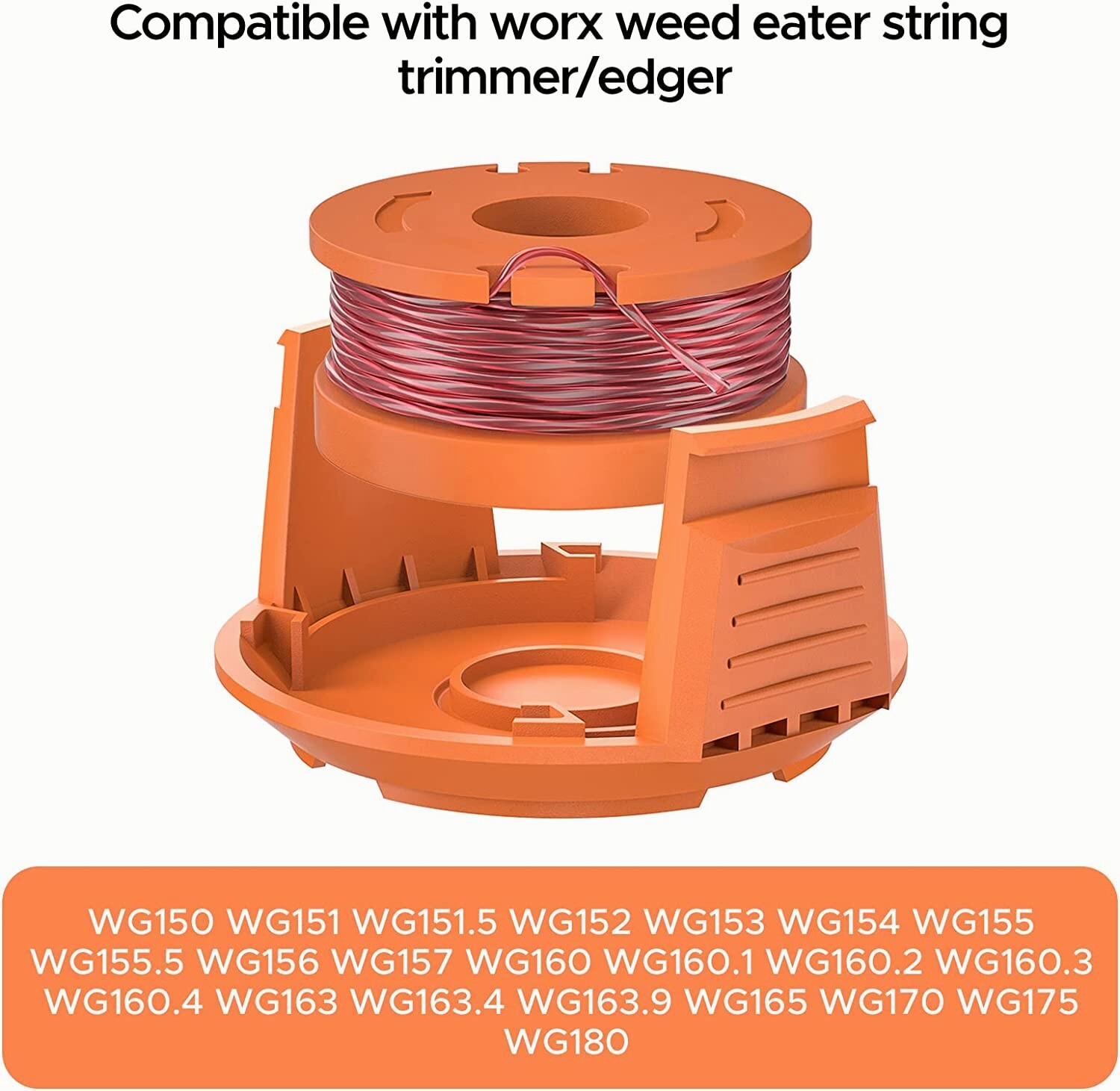 For Worx WA0010 WA0004 Replacement Trimmer Line Spool Compatible with