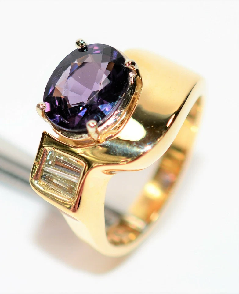 Natural Spinel & Diamond Ring 14K Solid Gold 2.70tcw Cocktail Ring Gemstone Ring - Image 4 of 4