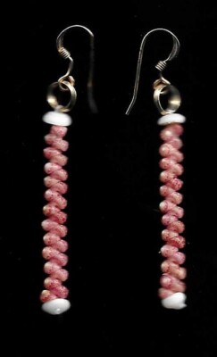 HAWAIIAN 100% NIIHAU 2-1/2 INCH  KAHELELANI MAUNA LOA STYLE EARRINGS