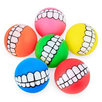 1PC Dog Toy Ball Bright Color Squeak Chewing Toy for Fetching Retrieve Training