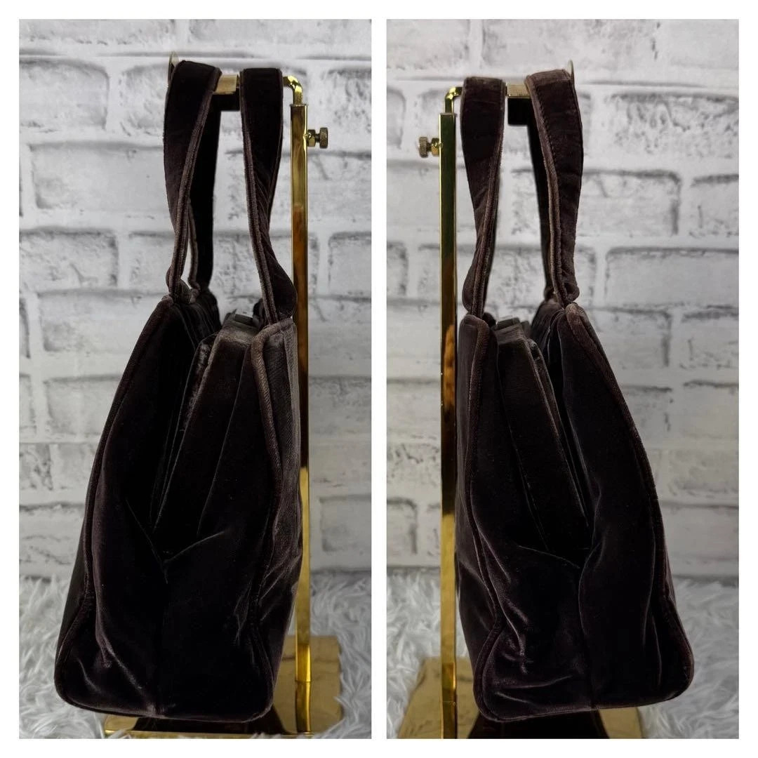 PRADA FW1997 Vintage Velvet Gummy Bag Brown Unisex Rare Authentic japan thumbnail 3
