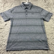 Under Armour Playoff Polo Shirt Mens Large Striped HeatGear Golf performance