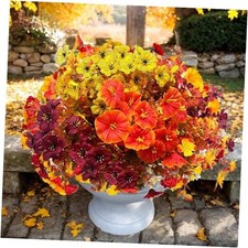 Fall Artificial Flowers Bouquet for Indoor Outdoor Decor Fake 14pcs 7 types