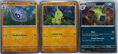 Tyranitar 095/159 Journey Together Cosmo Holo Evolution Line (All 3 Cards)- NM