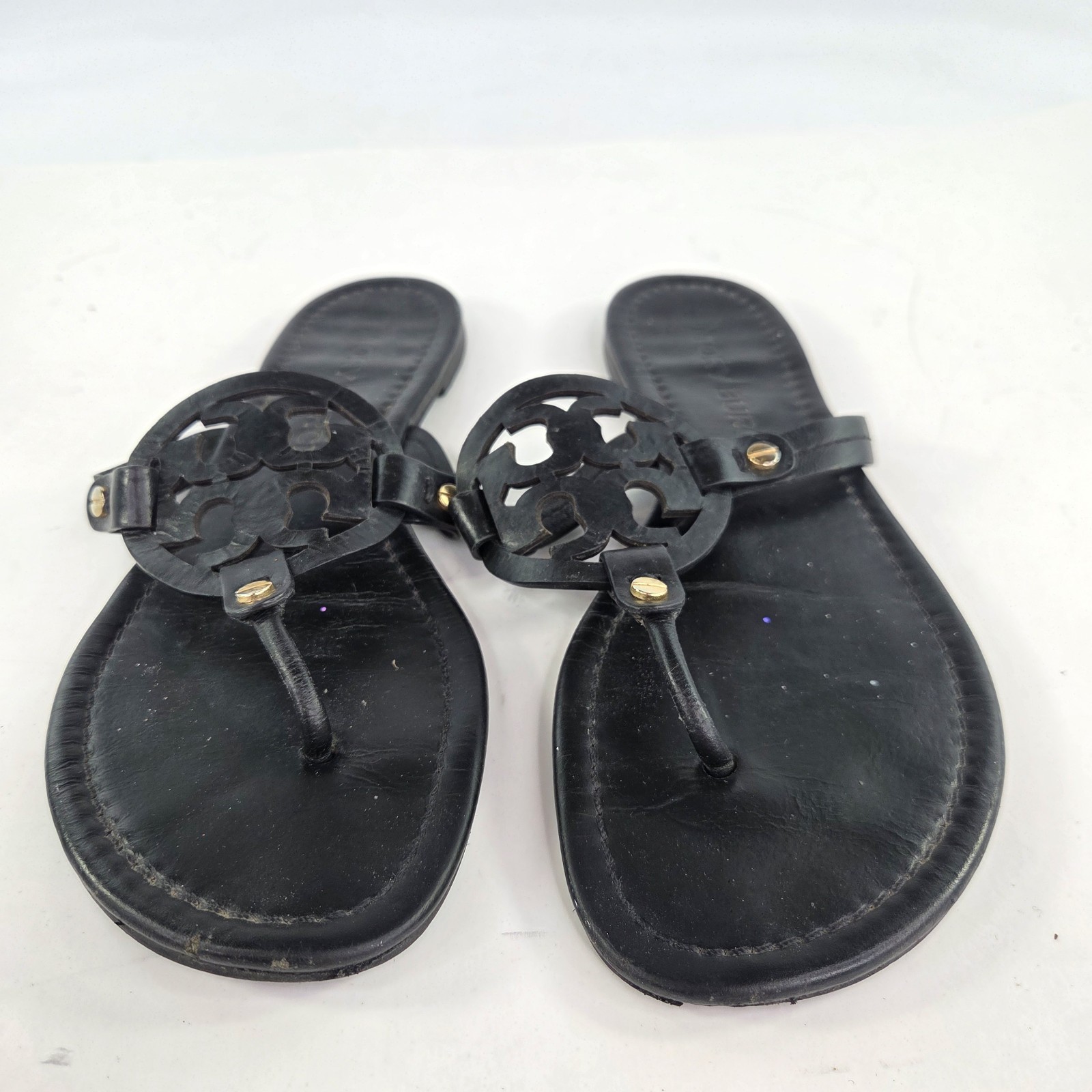 Tory Burch Millet Thong Sandals Womens US 9 M Black Leather Flip-Flops Flat Shoe thumbnail 7