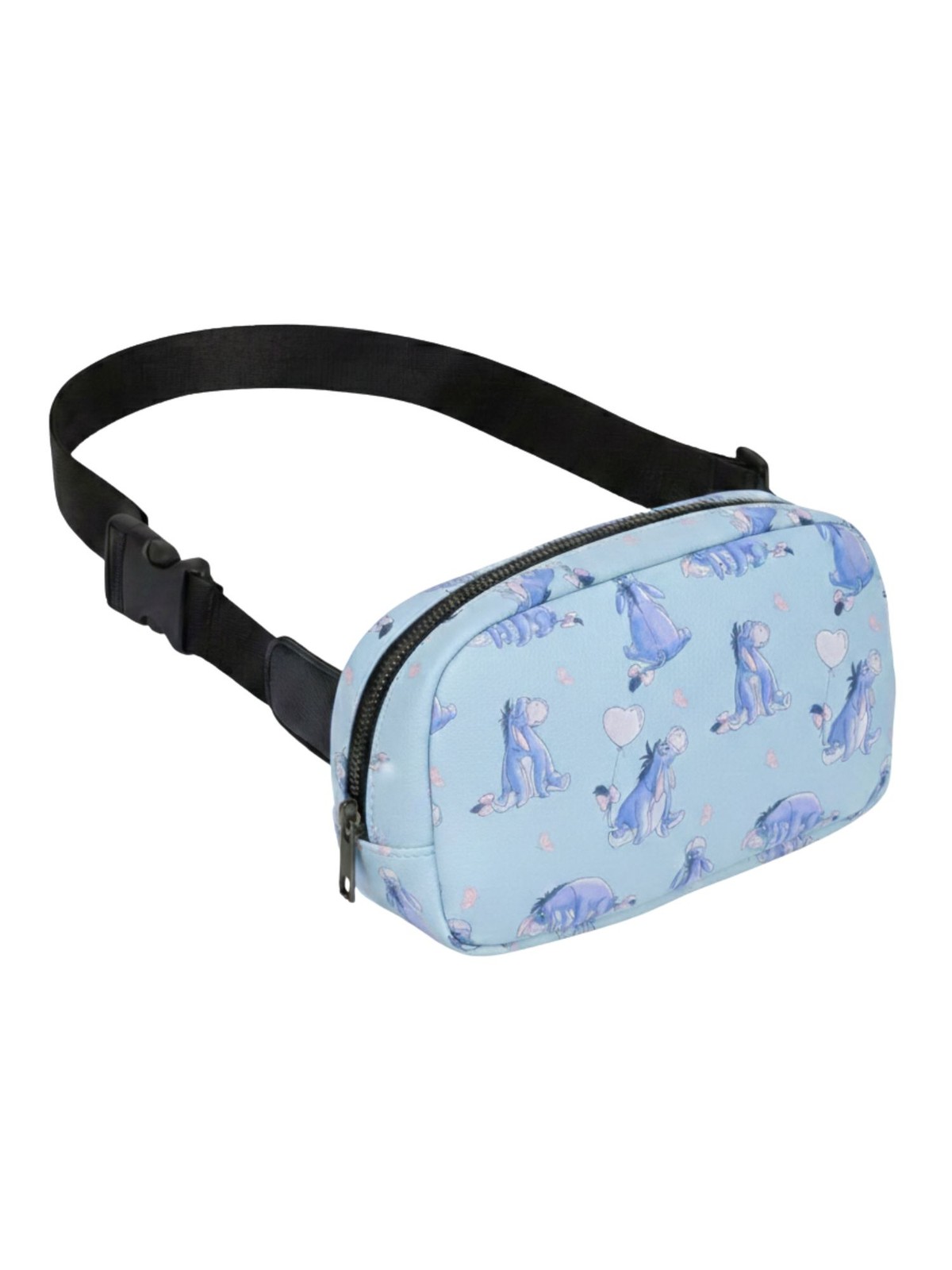 Disney Eeyore Belt Bag, Blue Faux Leather Fanny Pack Waist Bag for Women & Teens