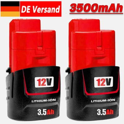 MARKENLOS 2X Für Milwaukee Original M12 Akku XC 3,5 Ah Lithium 12V 48-11-2460 M12B5 M12B6