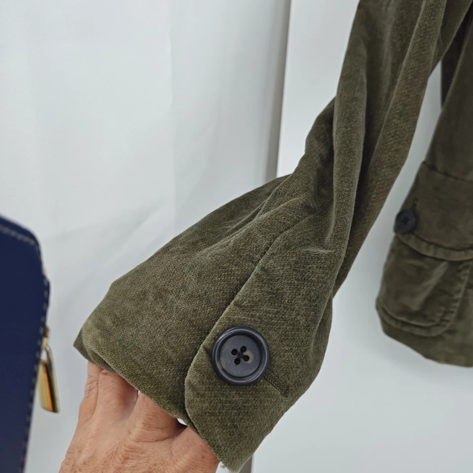 Blazer Banana Republic Talla 8 Terciopelo Verde Un Botón Clásico Foto 3 de 4