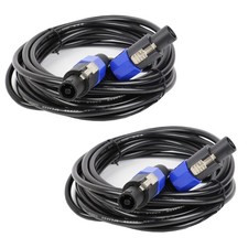 20 Feet Pack of 2 Speakon Cables - PA Speak-On to Speak-ON Male Cable for Sta...