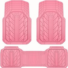 Heavy Rubber Car Floor Mats - Deep Waterproof - All Weather - Pink