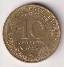 FRANCE 1985  10 cents - KM#929  -  Copper Aluminum Nickel  R.1991 circulated ABU