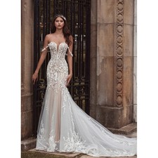 Princess Mermaid Lace Wedding Dresses Sweetheart Off The Shoulder Bride Gowns