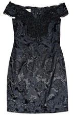 Scott McClintock Formal Dress Jacquard Off Shoulder 8 Formal Lace Beaded Fitted
