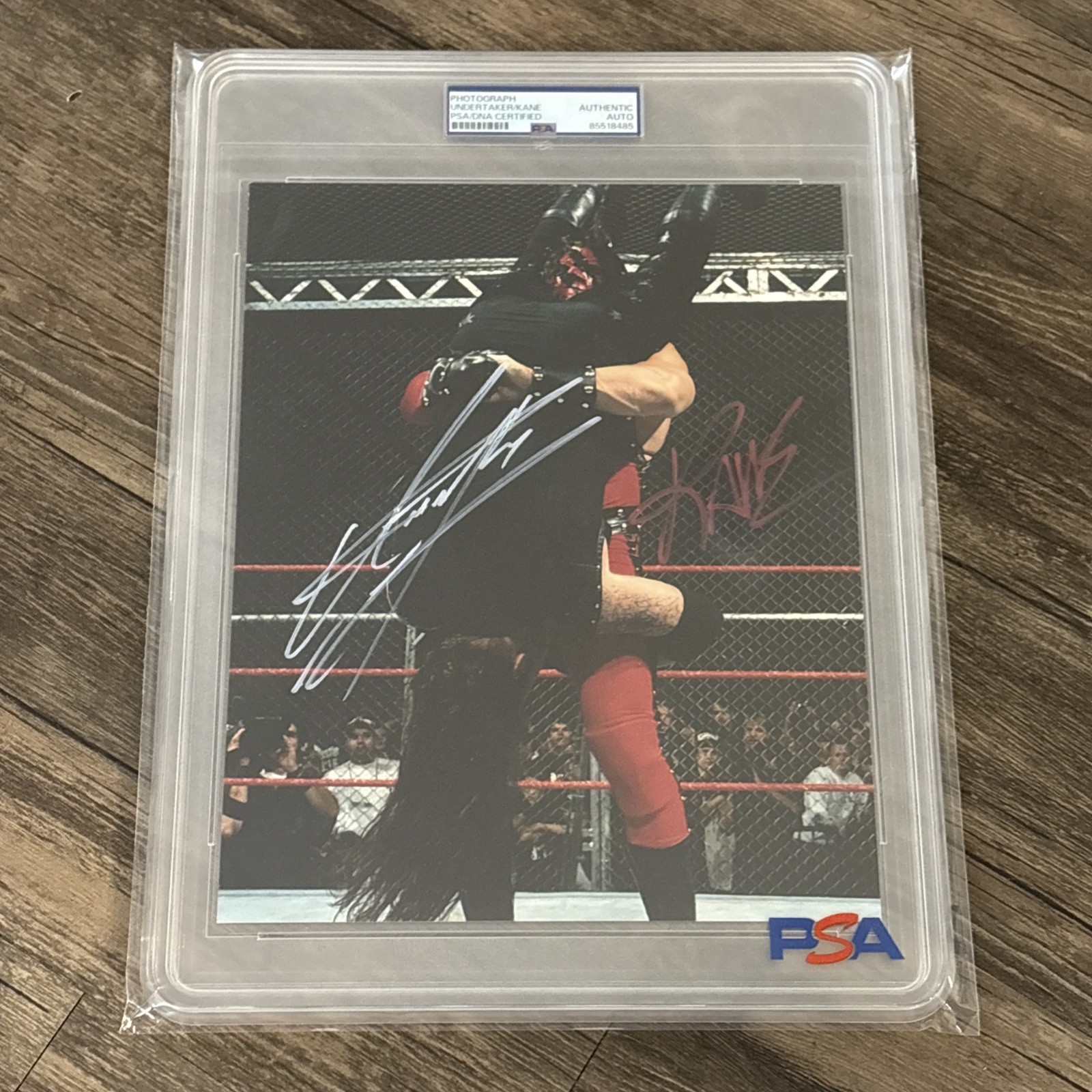 THE UNDERTAKER & KANE DUAL SIGNED AUTOGRAPHED 8X10 PHOTO PSA/DNA CERTIFIED