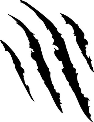 Monster CLAW Marks Cat Scratch Tiger Lion Vinyl Decal Sticker 13'' x 17'' Black
